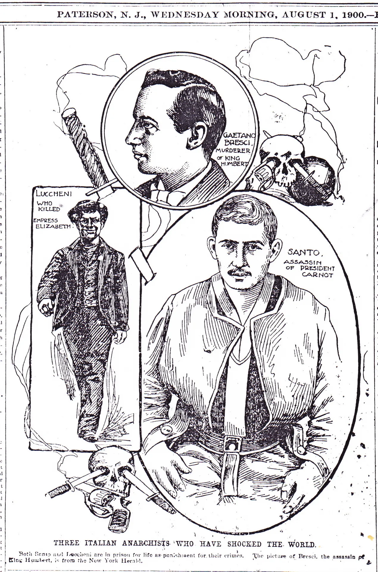 Three Italian anarchists who have shocked the world