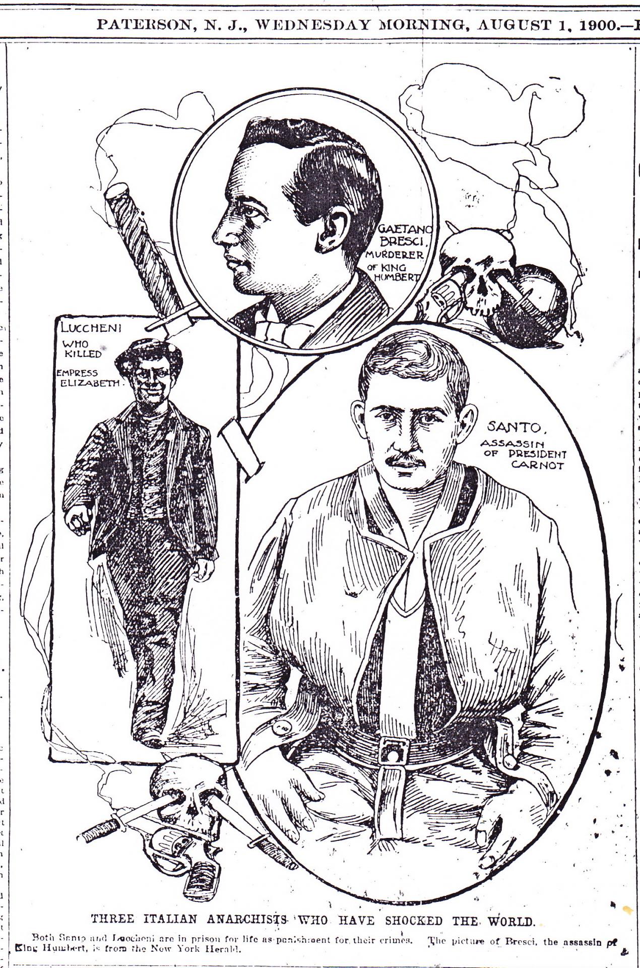 Three Italian anarchists who have shocked the world