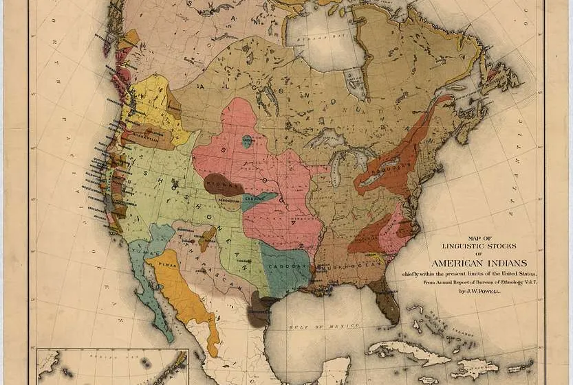 Map of indigenous languages in North America