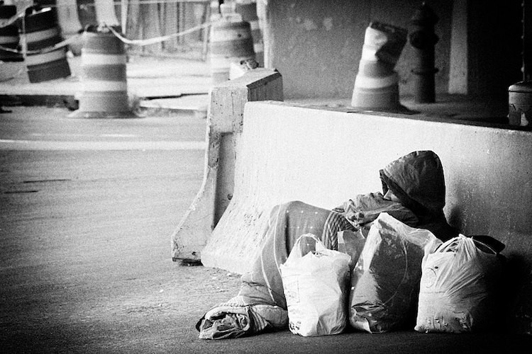 homeless person in New York