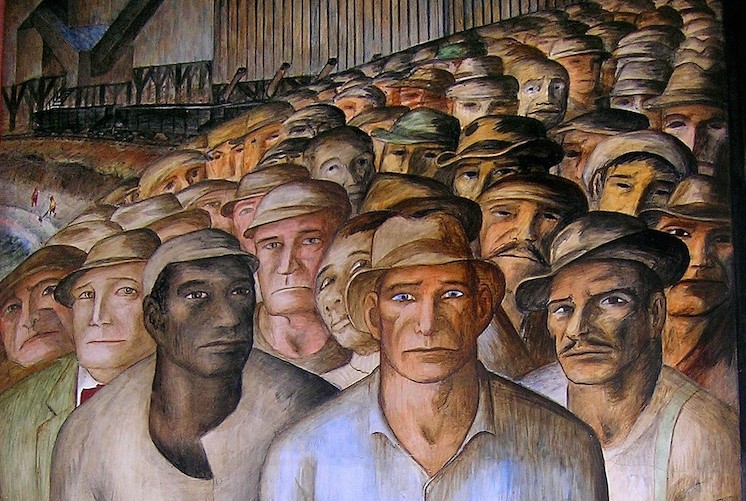WPA mural of workers